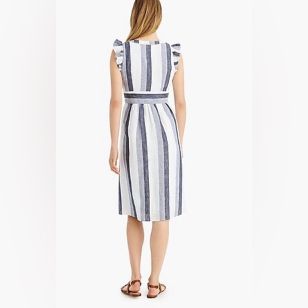 J Crew Point Sur Button Front Linen Midi Dress - Picture 3 of 12